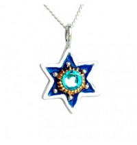 Small Star of David Necklace - Blue